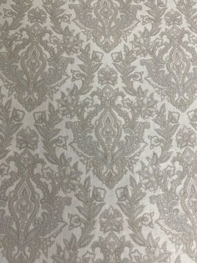 Neutral gray Damask Sheet Set - Elegant Home Bedding Raymond Waites Vtg